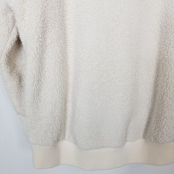 Athleta Women Talus Sherpa Half Zip Jacket Size L Soft White Pullover Outdoor - Picture 7 of 9